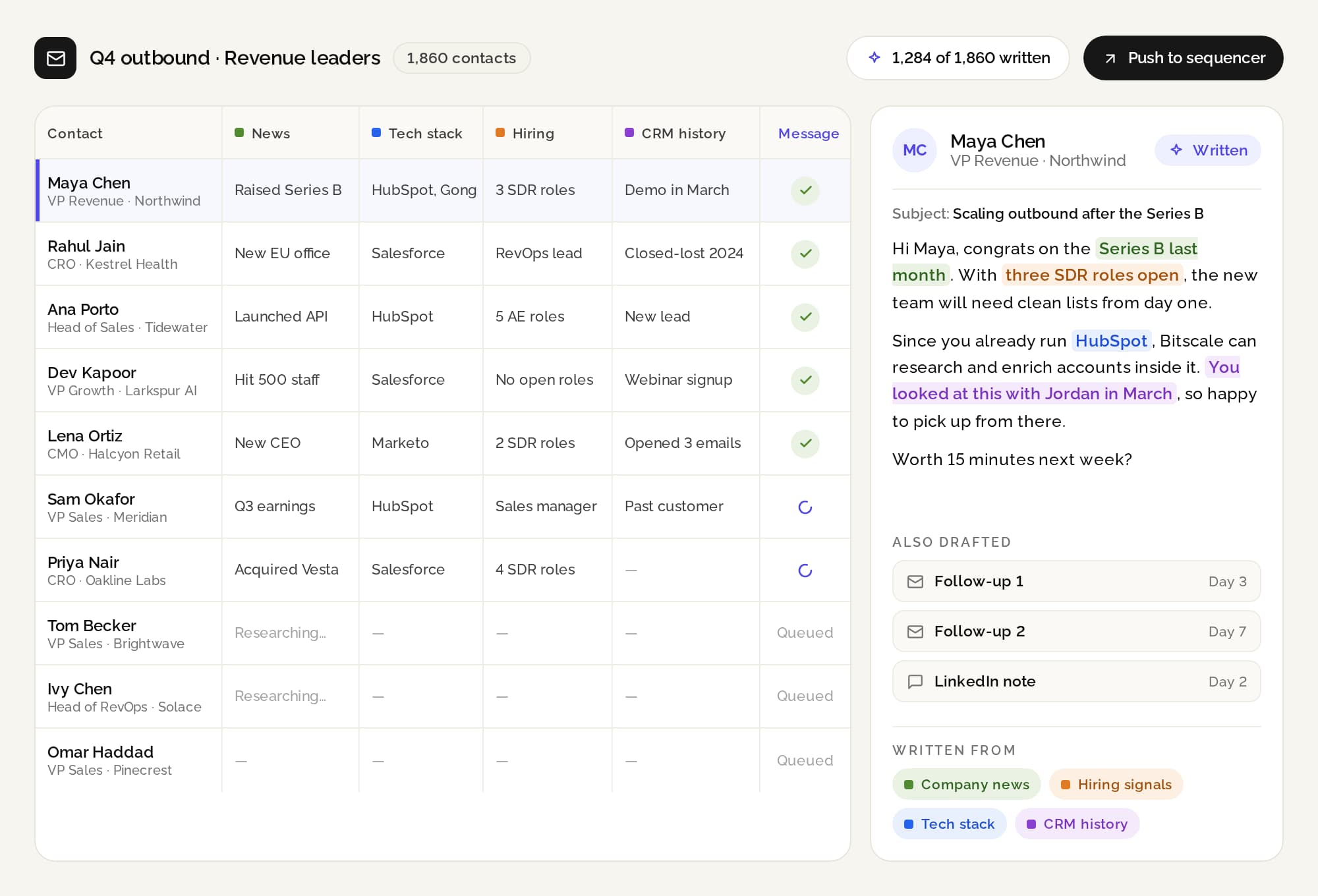 Bitscale Playbooks interface